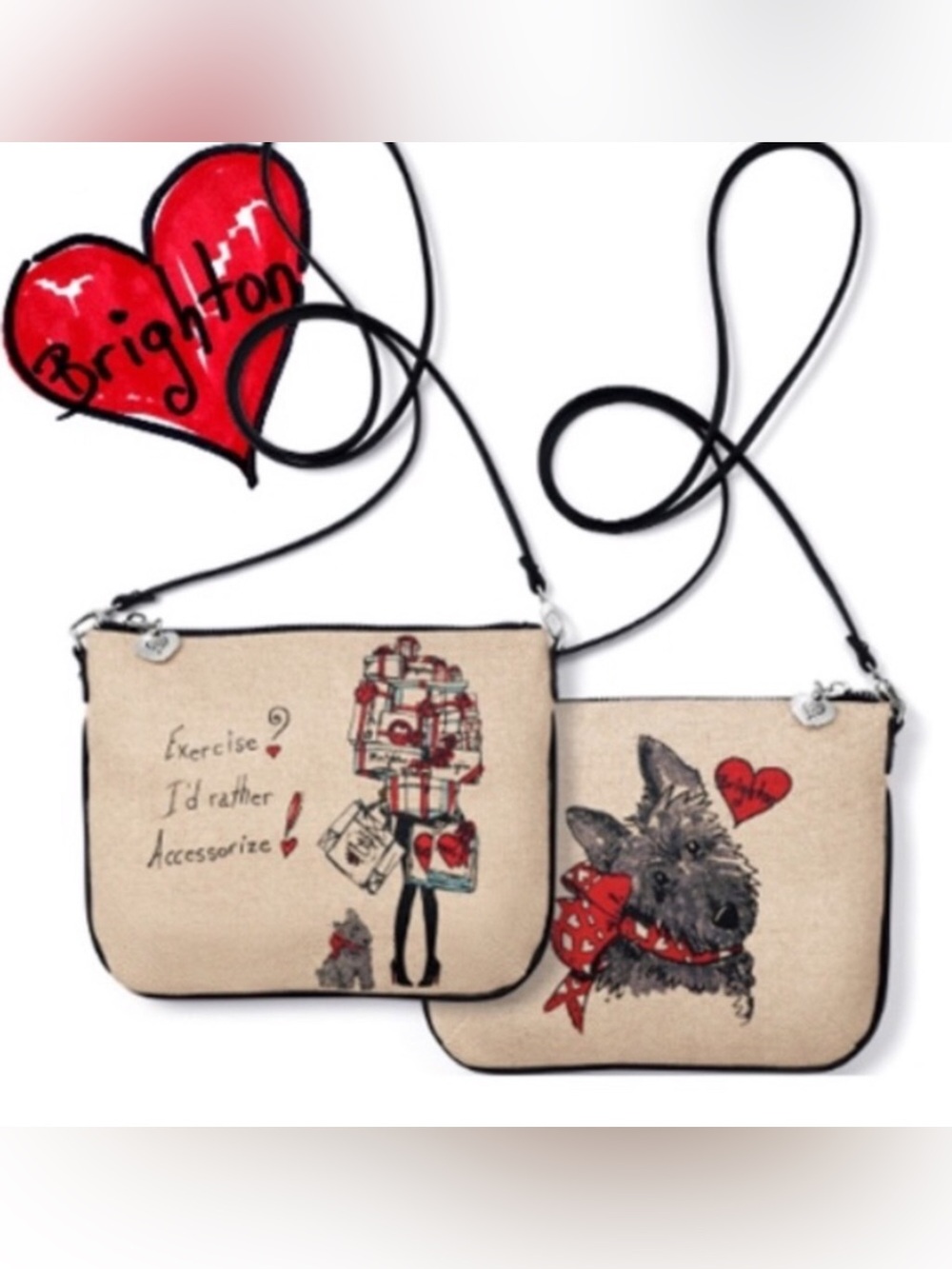 Brighton Scottie Dog exercise I’d Rather Accessorize Small crossbody Bag